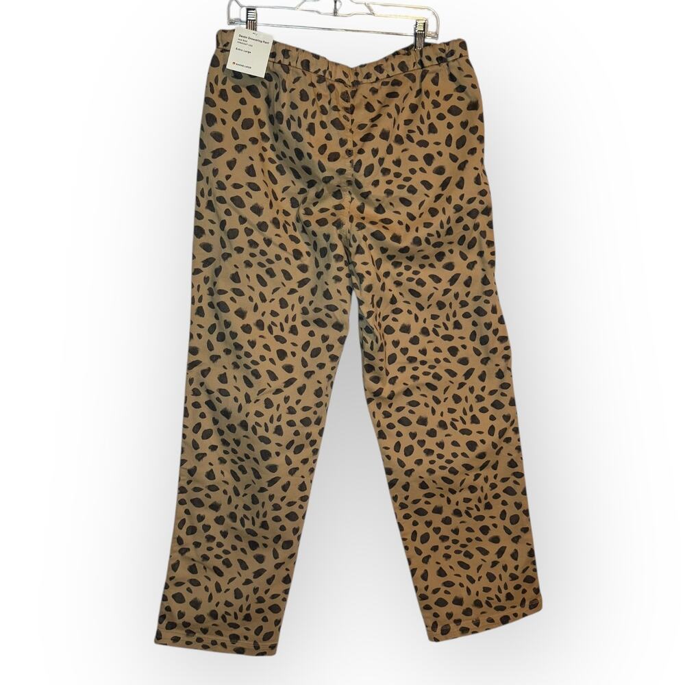 Marine Layer Wide Leg Pants in Tan with Black Spot Print